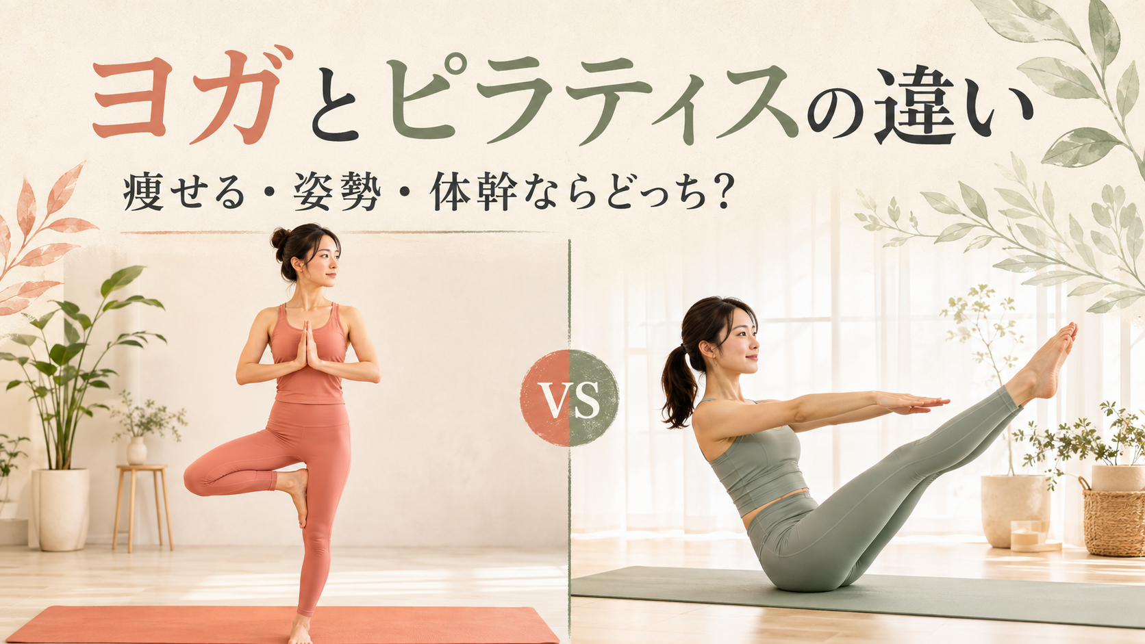 ヨガとピラティスの違い｜痩せる・姿勢・体幹ならどっち？