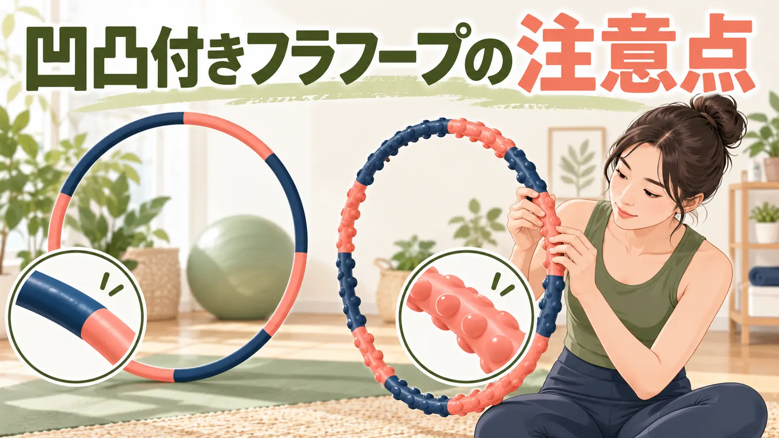 凹凸付きフラフープの注意点