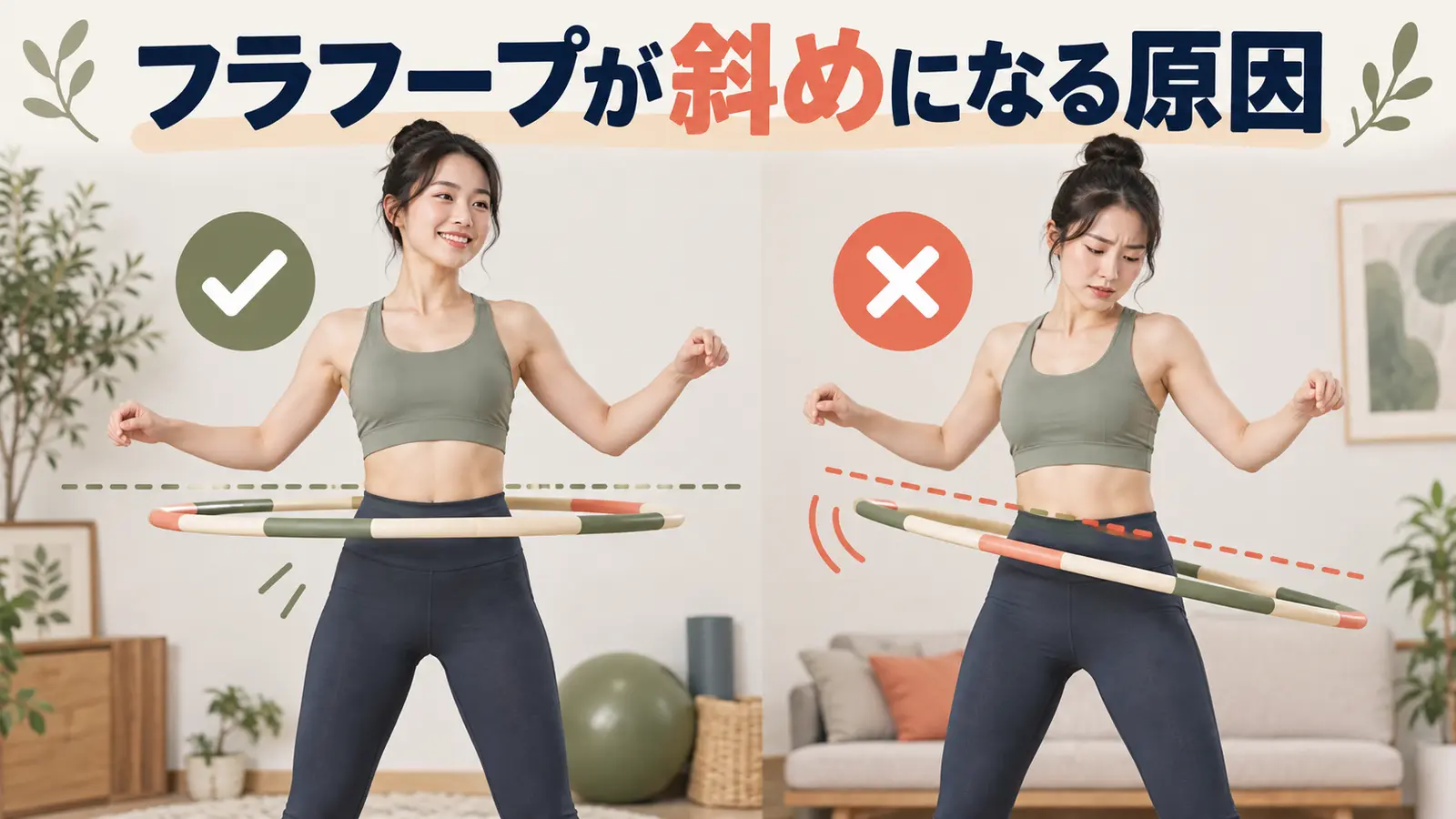 フラフープが斜めになる原因