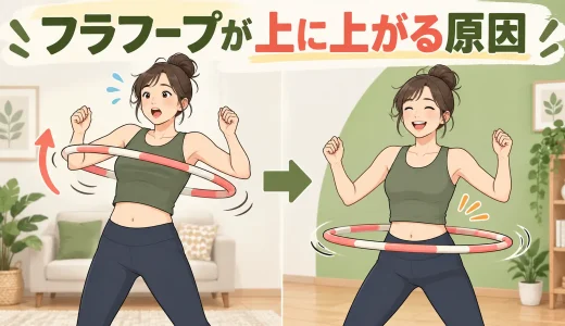 フラフープが上に上がる原因｜接触位置と押し返す方向の直し方