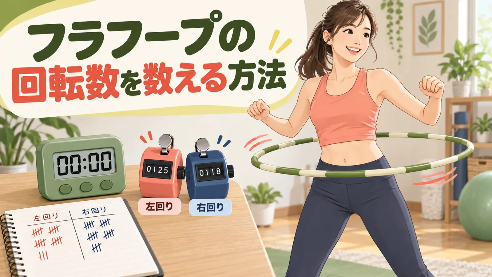 フラフープの回転数を数える方法
