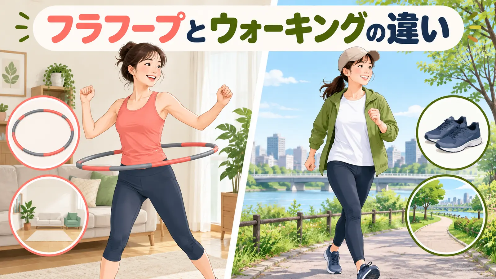 フラフープとウォーキングの違い