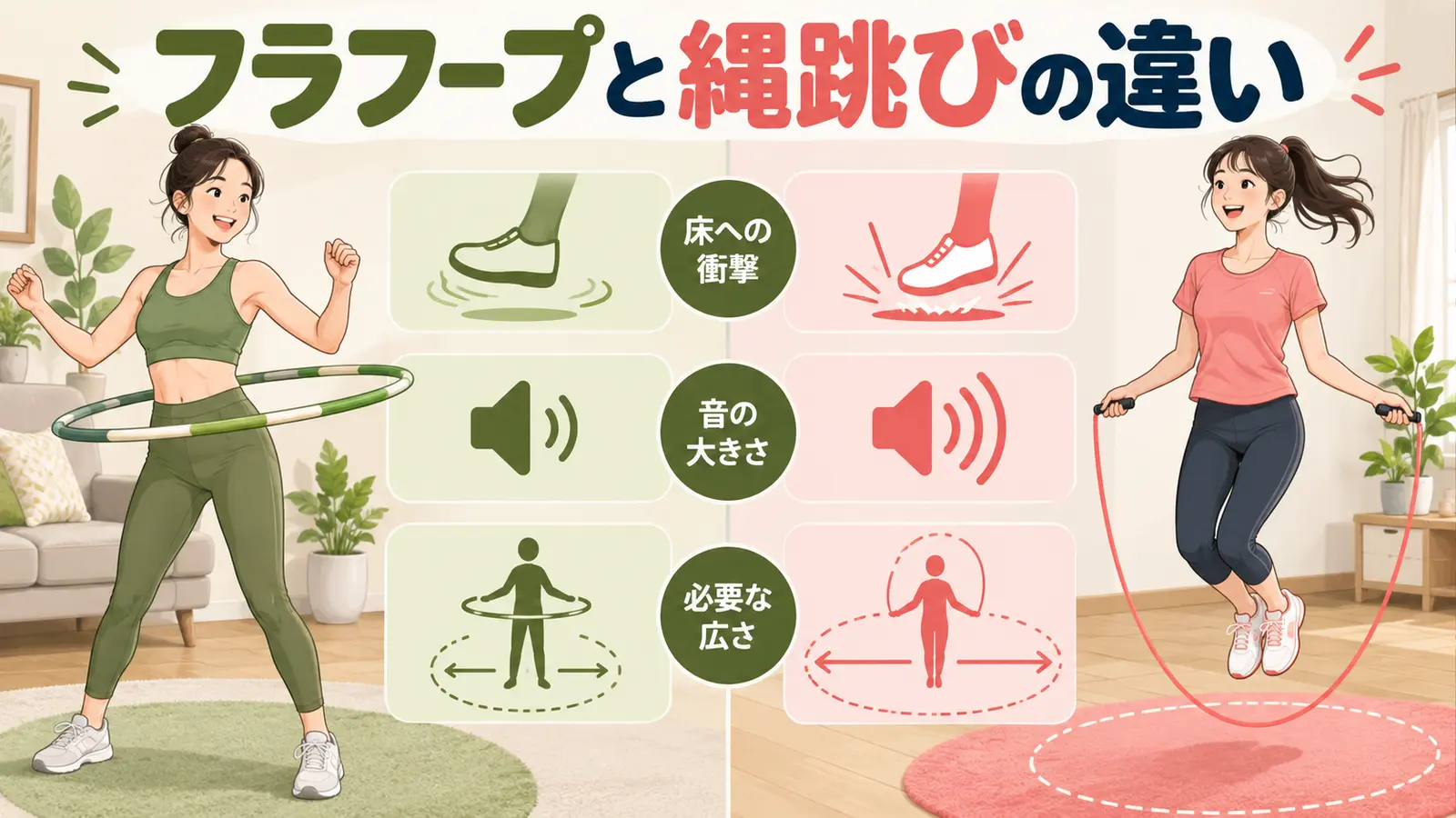 フラフープと縄跳びの違い
