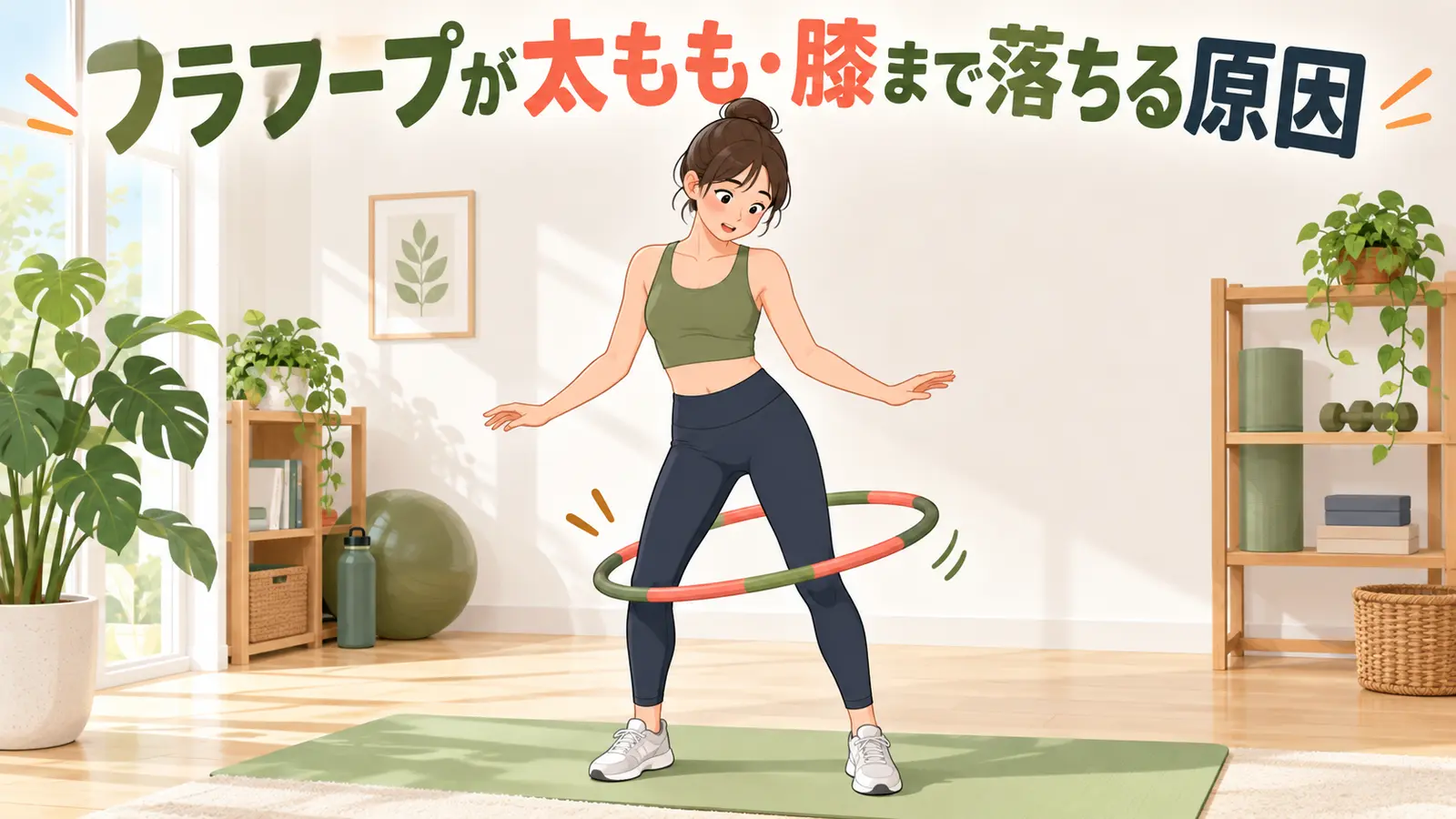 フラフープが太もも・膝まで落ちる原因