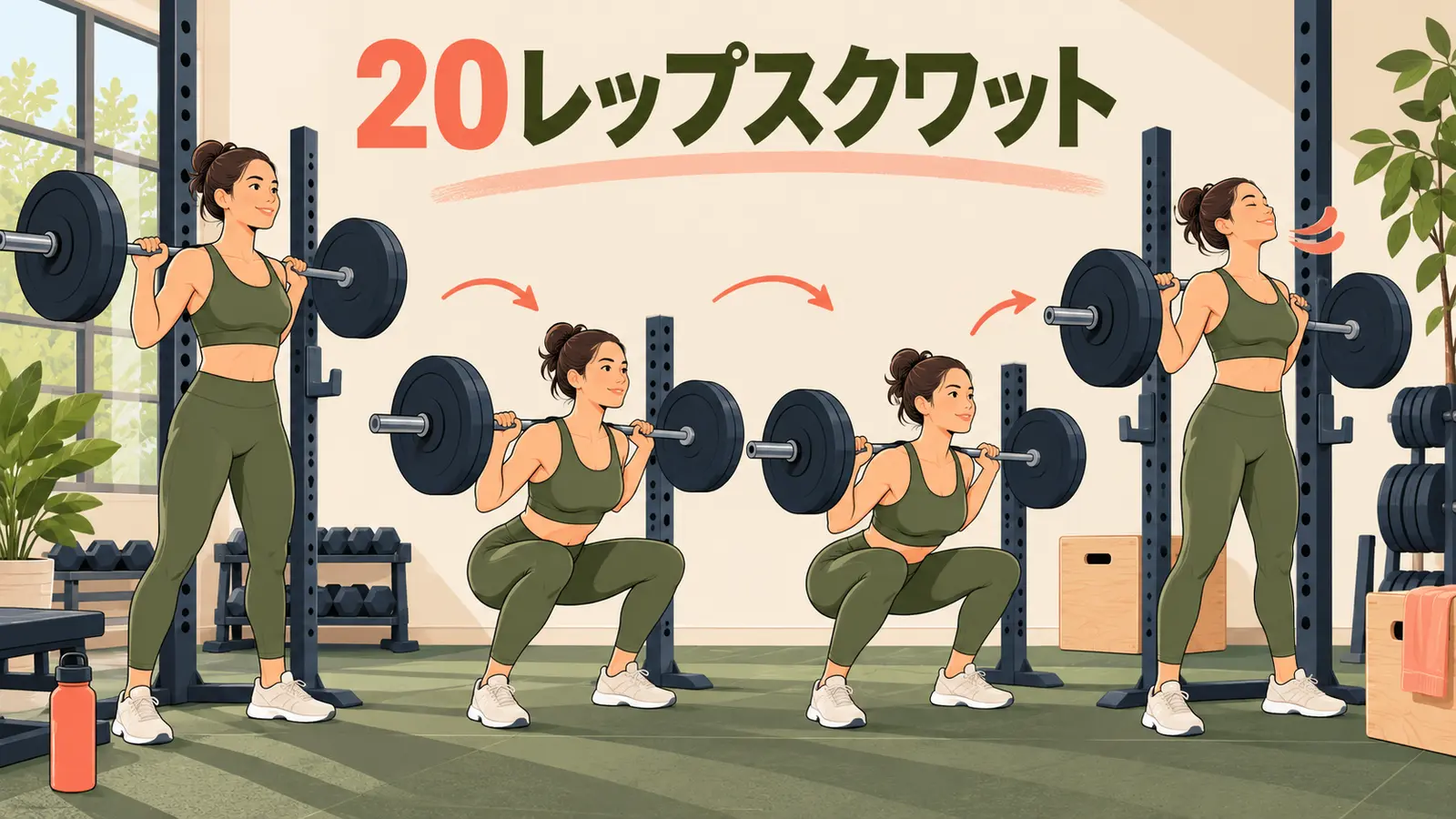 20レップスクワットのやり方:重量・呼吸・安全な進め方