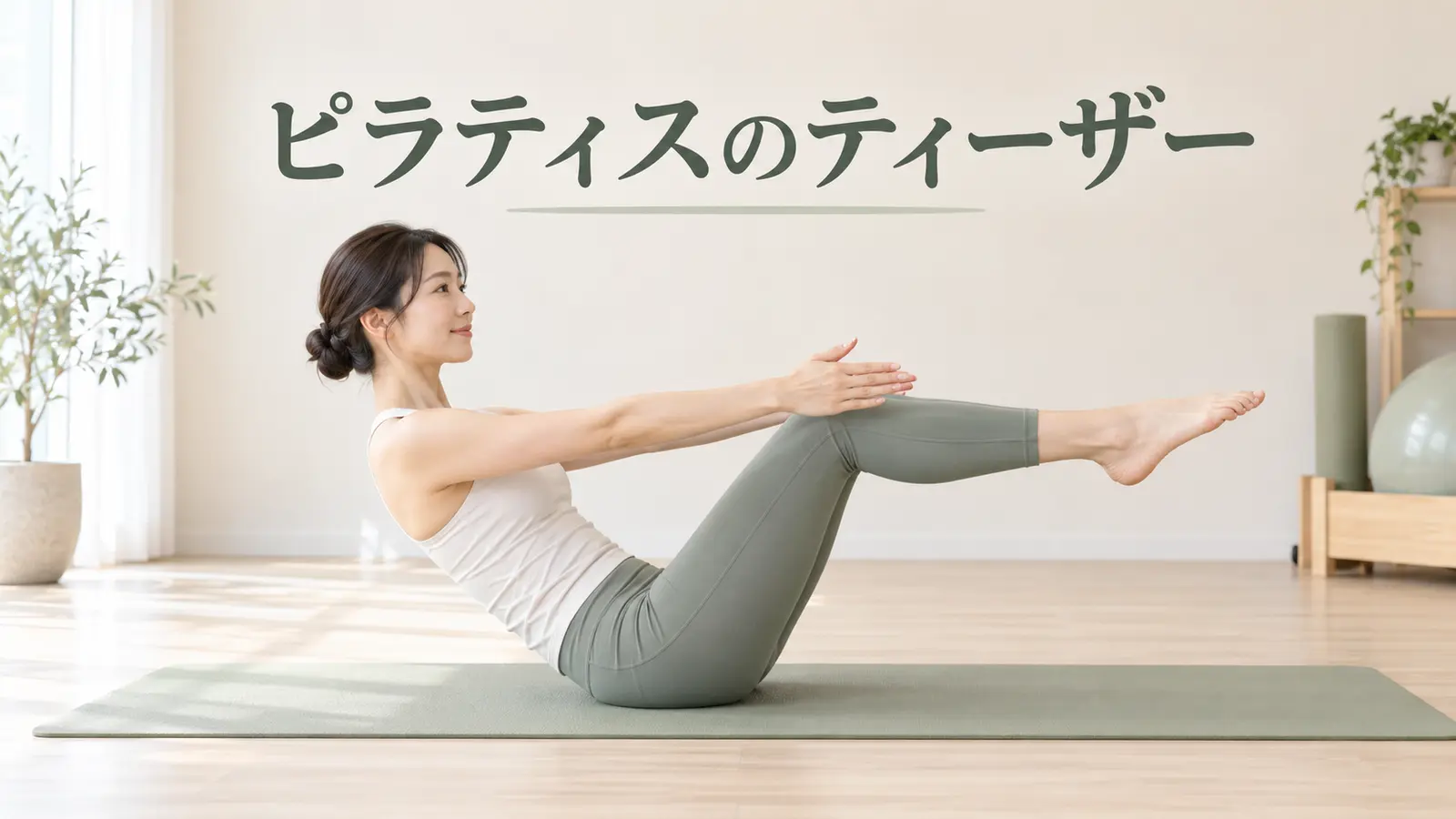 ピラティスのティーザーを膝を曲げて安全に練習するフォーム