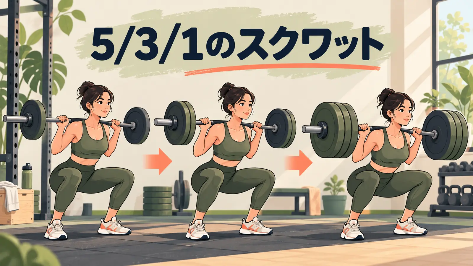 5/3/1のスクワット：重量計算・セット・進め方