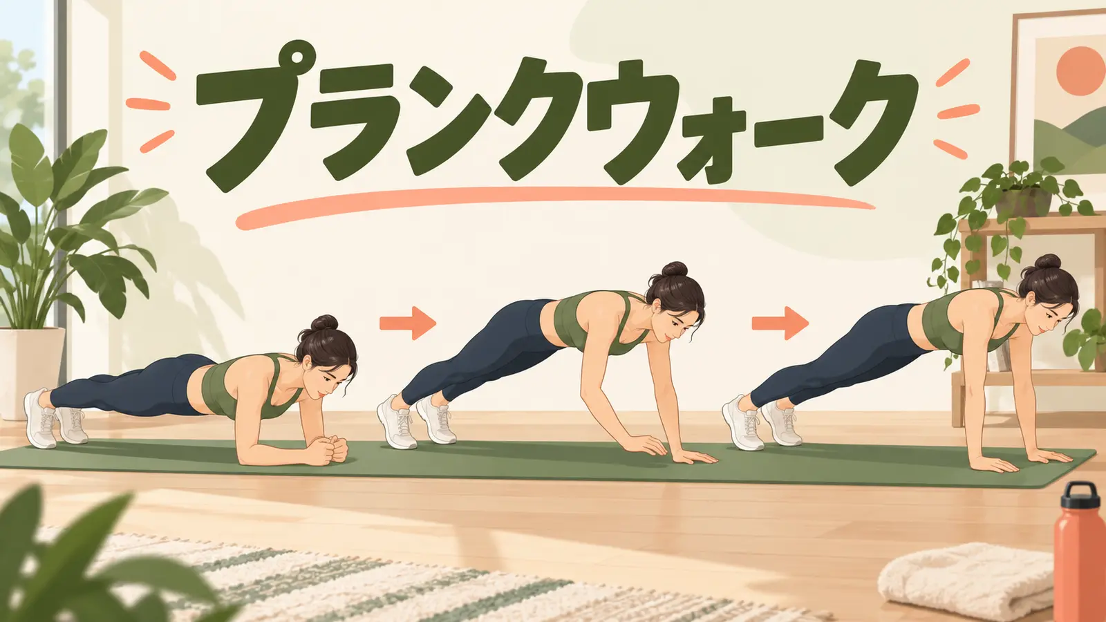 プランクウォークの正しいフォーム