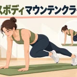 クロスボディマウンテンクライマーの正しいフォームを紹介するアイキャッチ