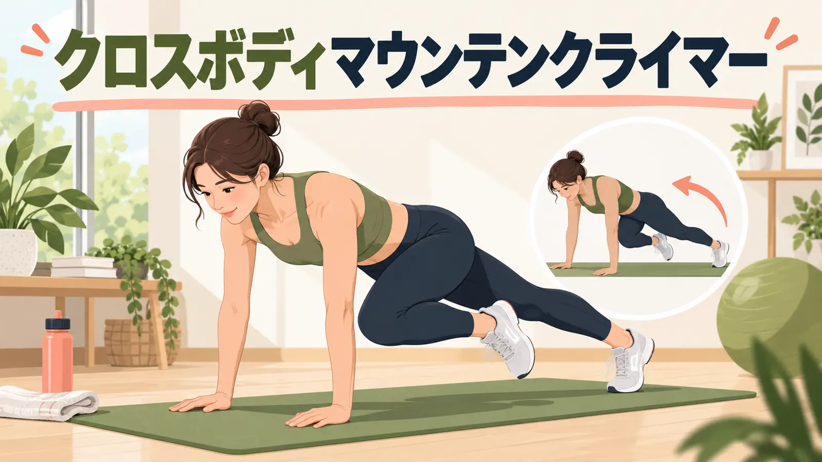 クロスボディマウンテンクライマーの正しいフォーム