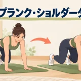 ベアプランク・ショルダータップの正しいフォームを紹介するアイキャッチ