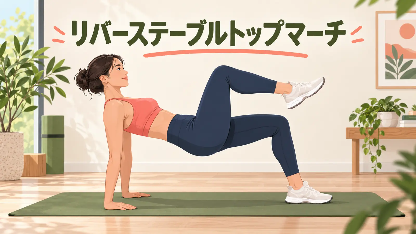 リバーステーブルトップマーチの正しいフォームを紹介するアイキャッチ