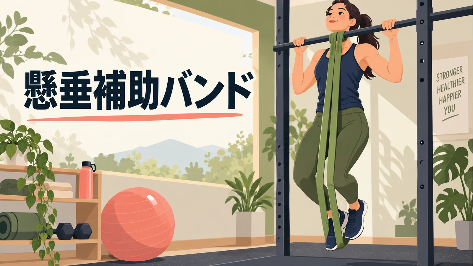 懸垂補助バンドのやり方を示すアイキャッチ