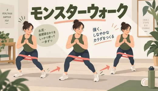 モンスターウォークのやり方｜バンド位置とお尻に効かせる歩き方