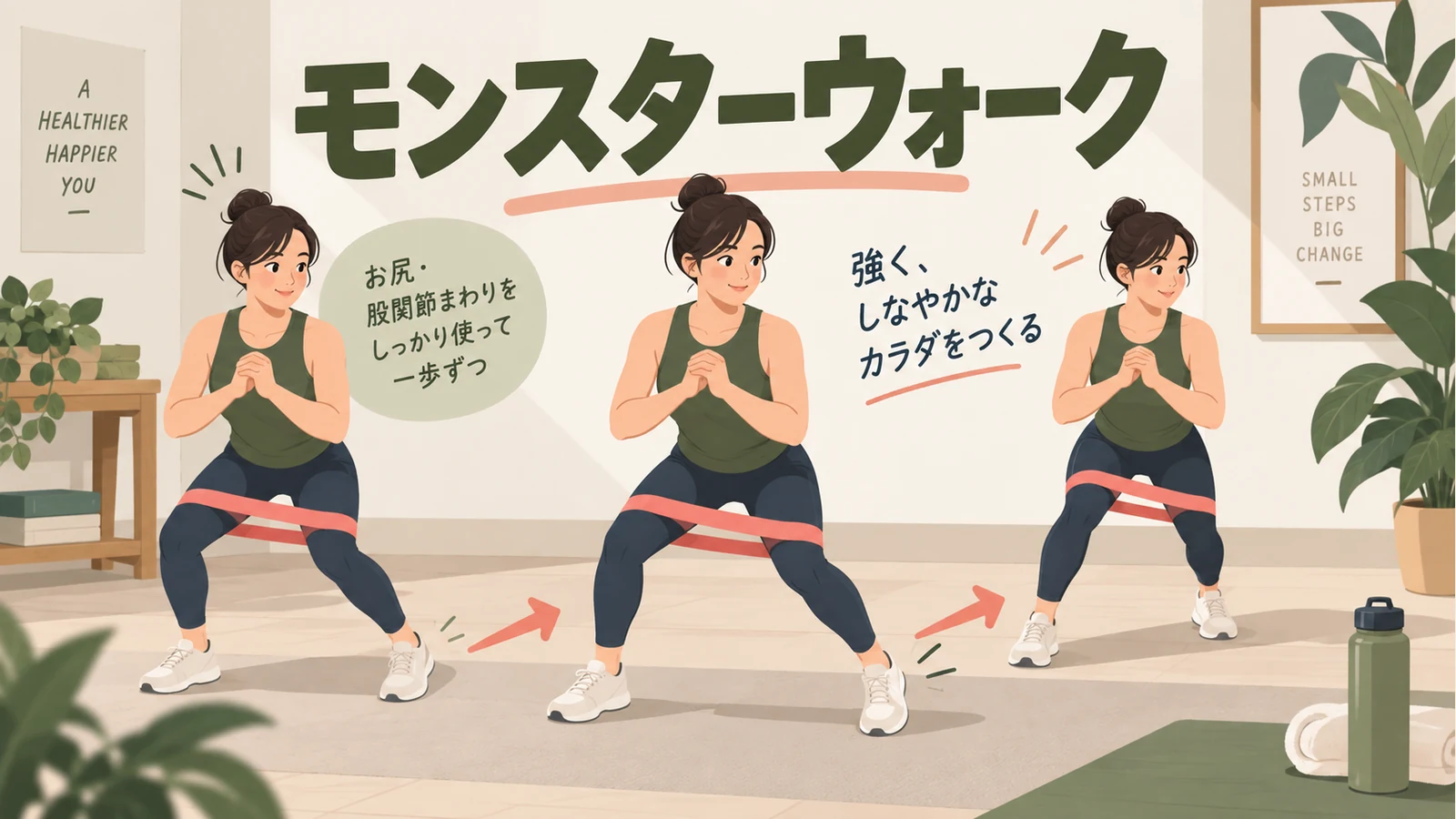 モンスターウォークのやり方を示すアイキャッチ
