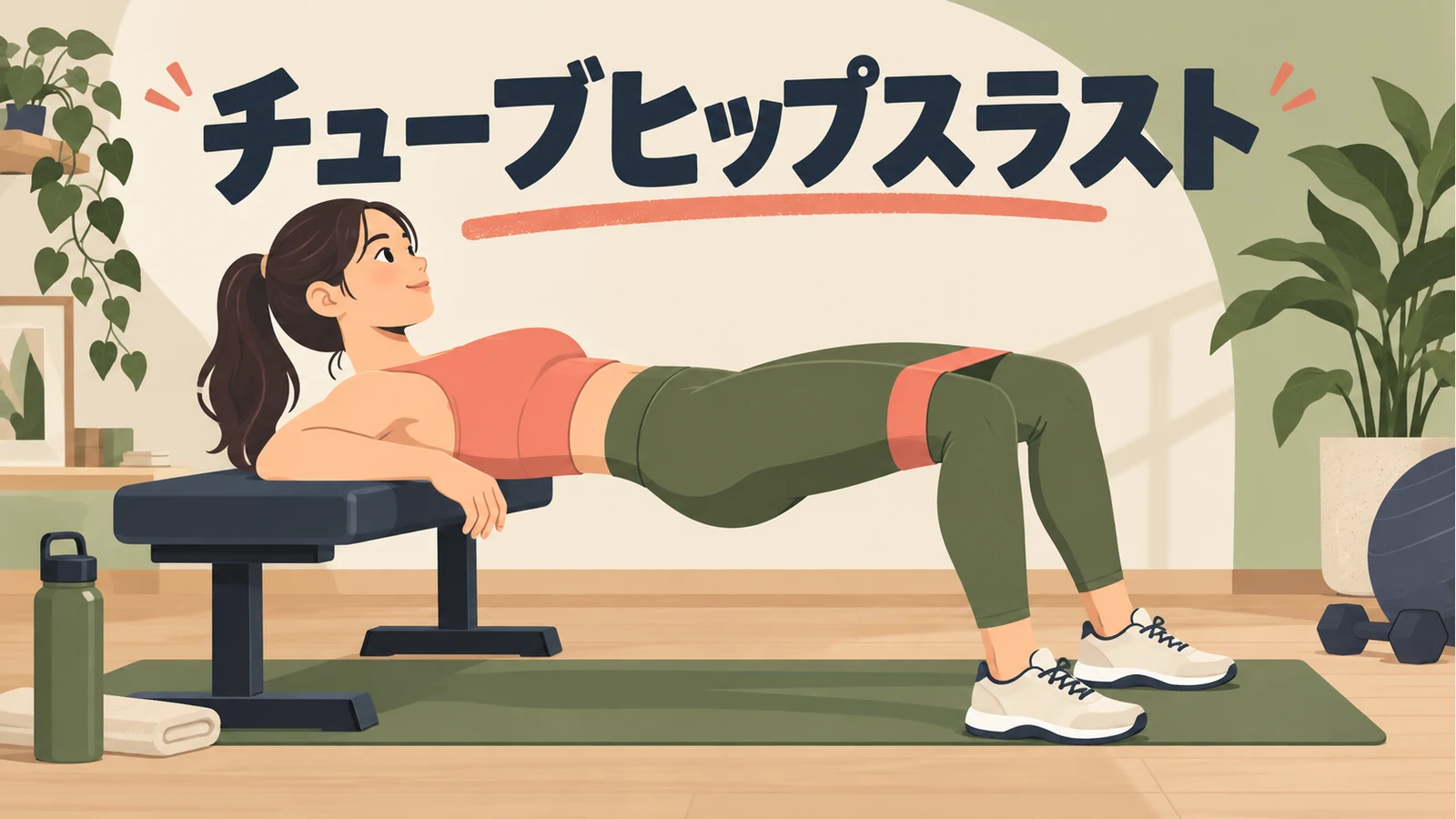チューブヒップスラストのやり方を示すアイキャッチ