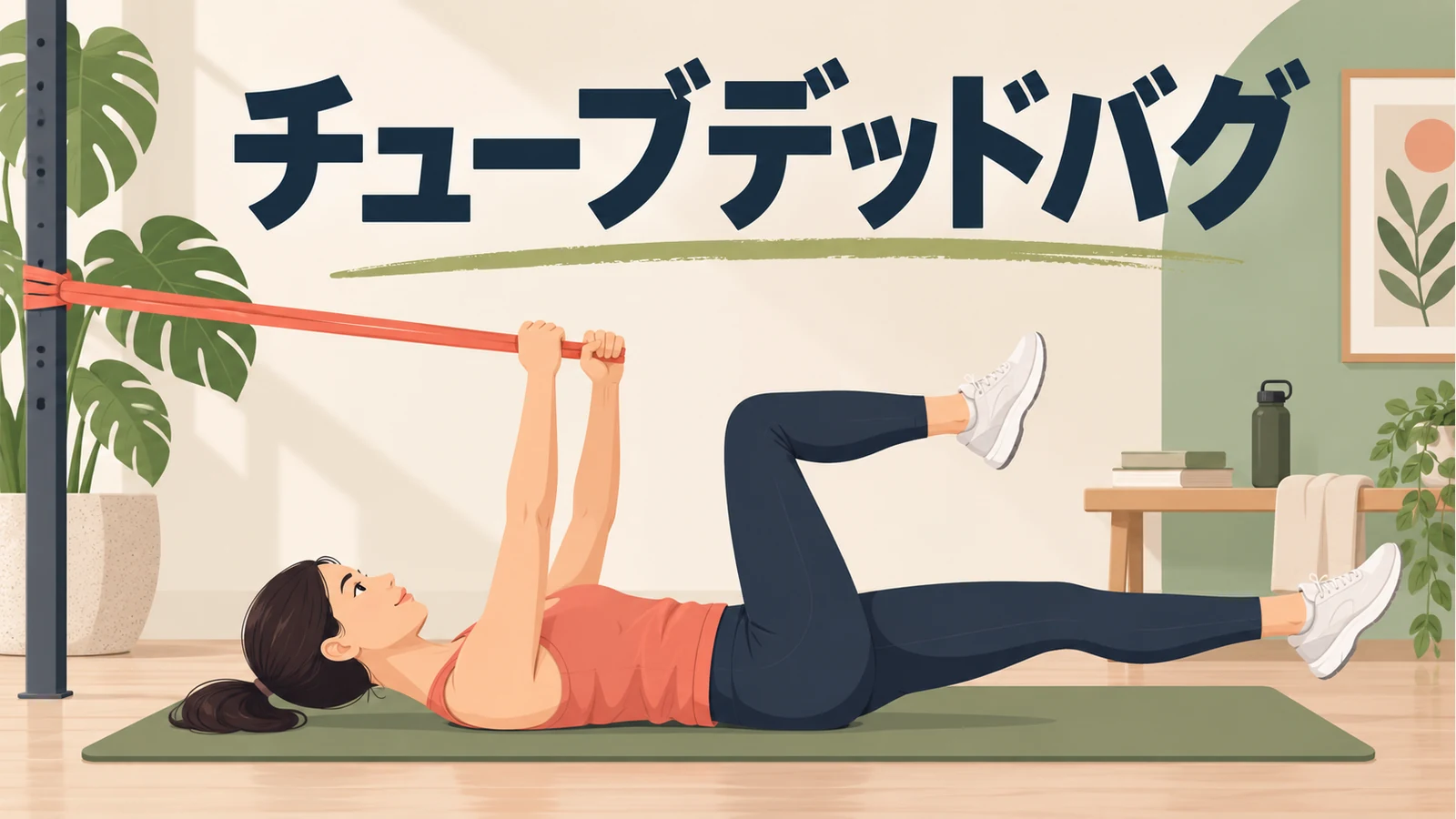 チューブデッドバグのやり方を示すアイキャッチ
