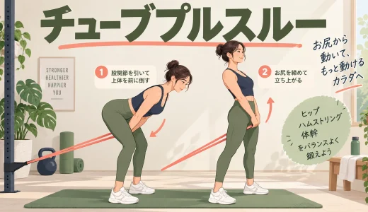 チューブプルスルーのやり方｜股関節で動いてお尻を鍛える