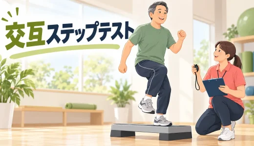 交互ステップテストのやり方｜台へ左右の足を乗せる測定方法