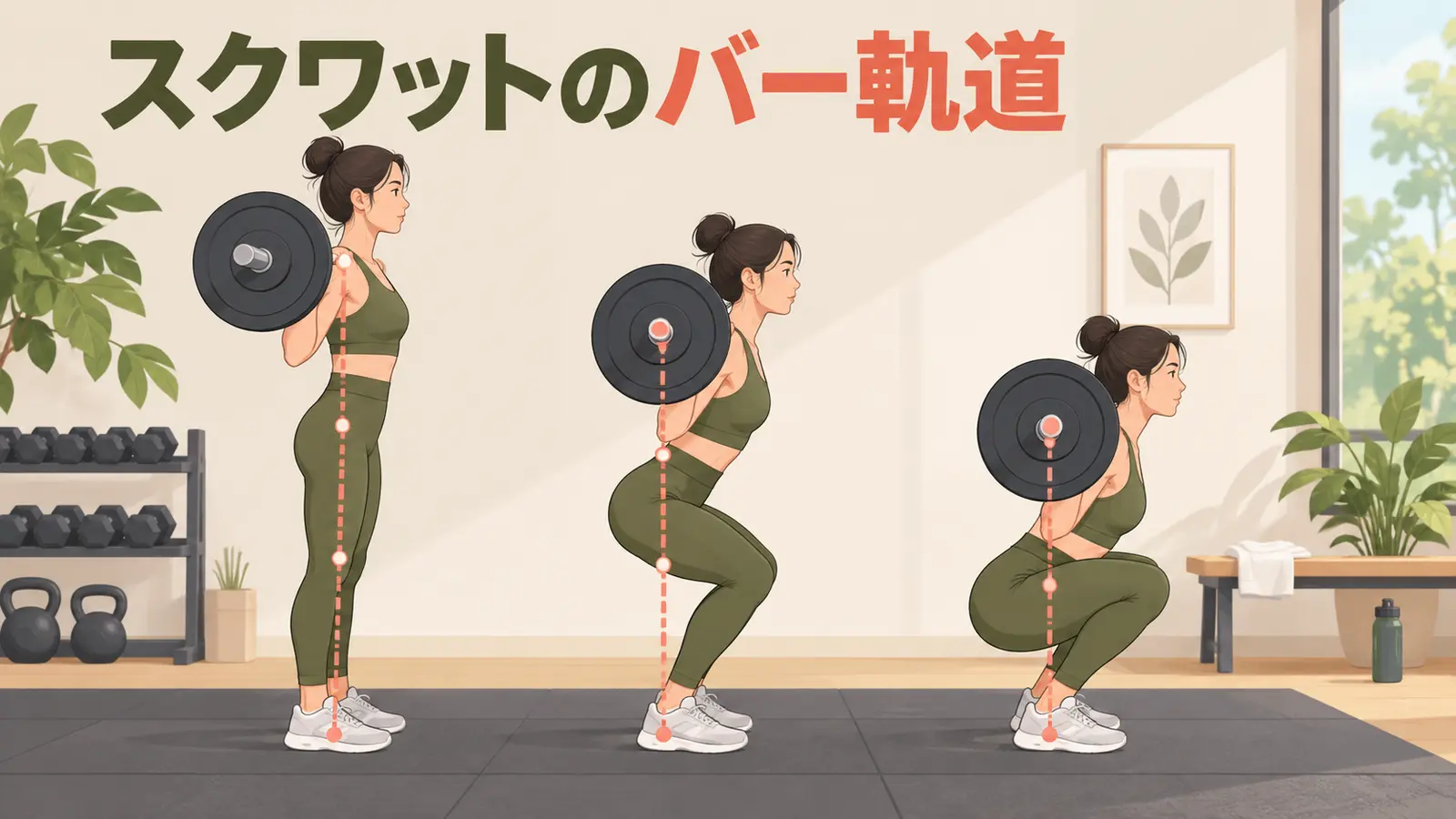アンダーソンスクワットの低いピンと中間ピンの比較