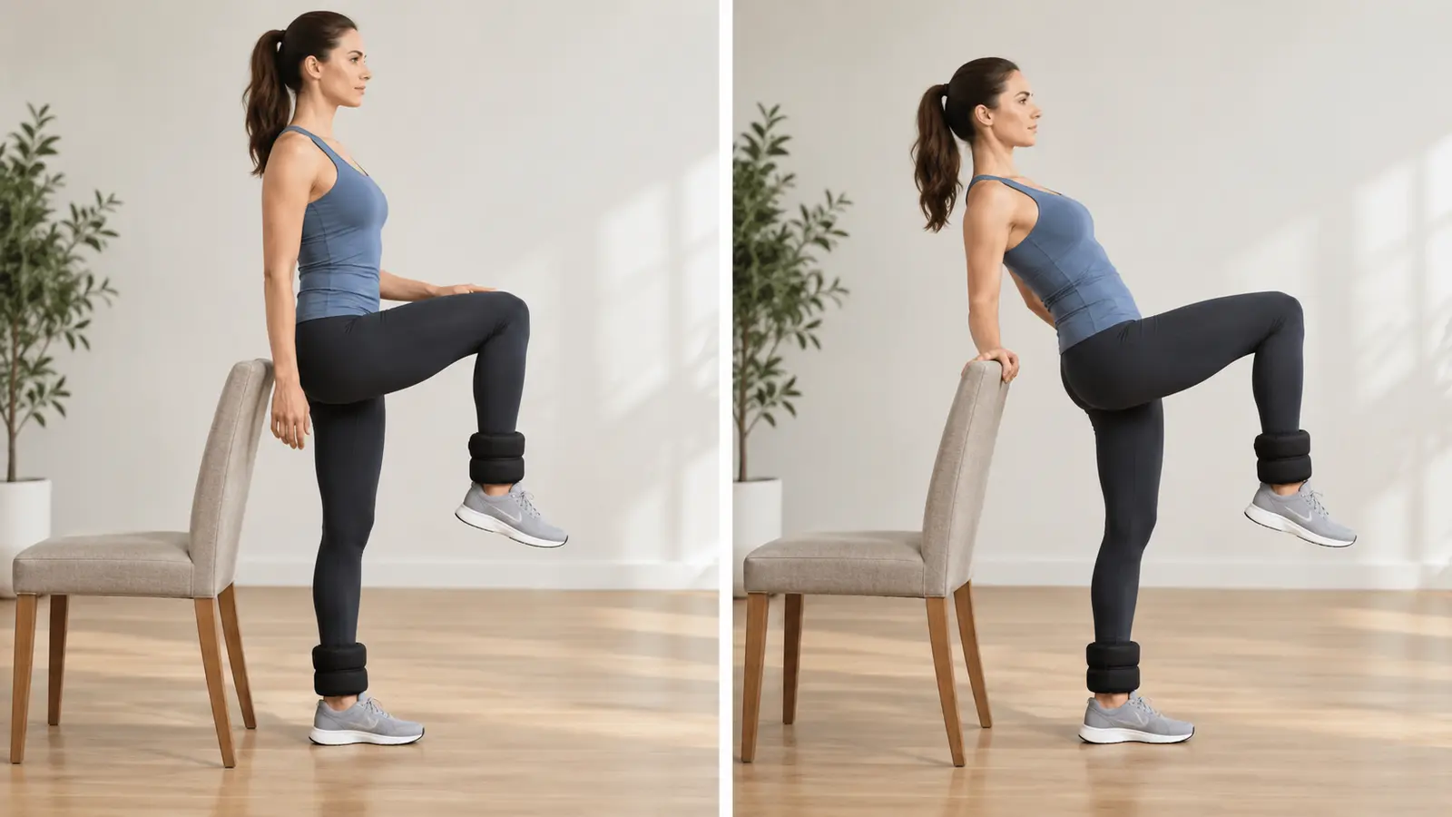 ankle-weight-standing-knee-raiseの正しいフォームと注意例