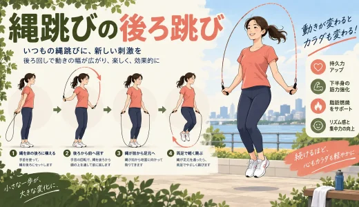 縄跳びの後ろ跳び｜後ろ回しのタイミングと段階練習