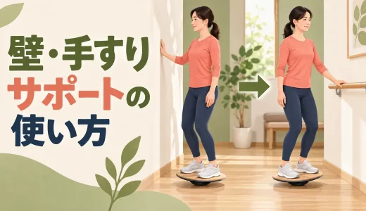 バランスボードで壁・手すりを使う方法｜支持量の減らし方