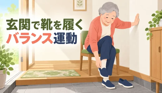 玄関で靴を立って履くためのバランストレーニング｜転ばない練習と環境調整