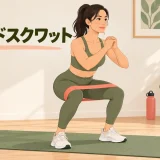 バンドスクワットのバンド位置と膝の向きのアイキャッチ