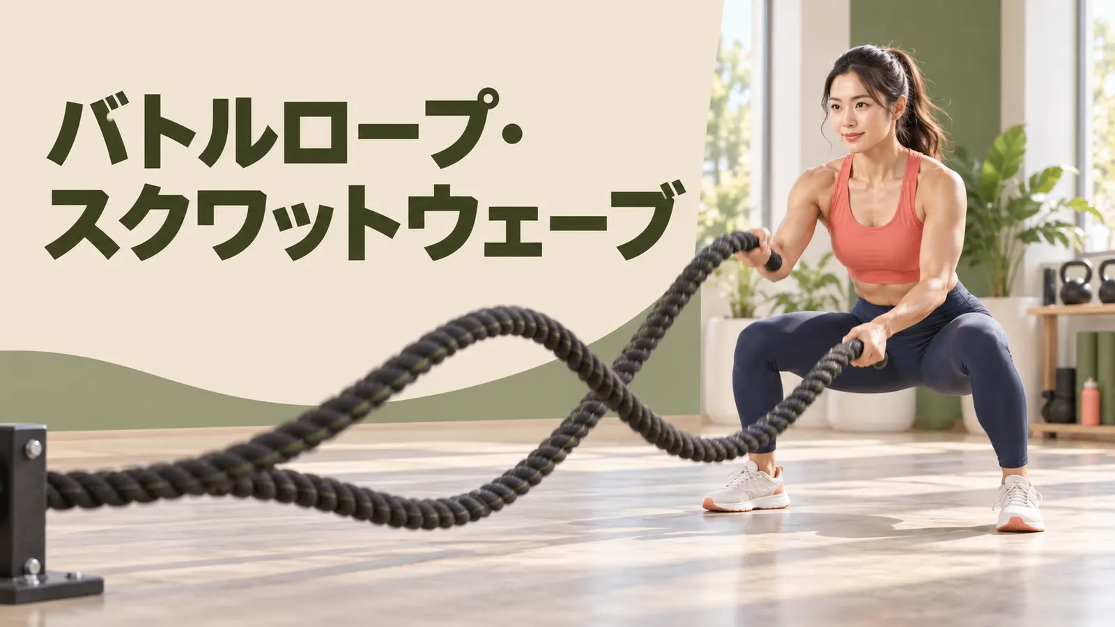 バトルロープ・スクワットウェーブを解説するアイキャッチ