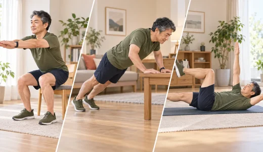 50代男性の筋トレ初心者メニュー｜自宅で週2回から始める全身運動