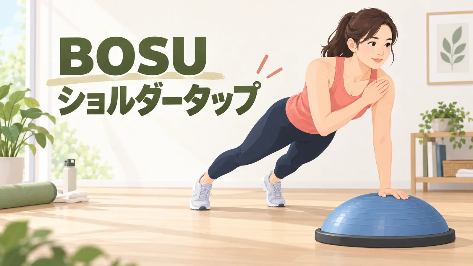 BOSUショルダータップの安全なやり方を示すイラスト