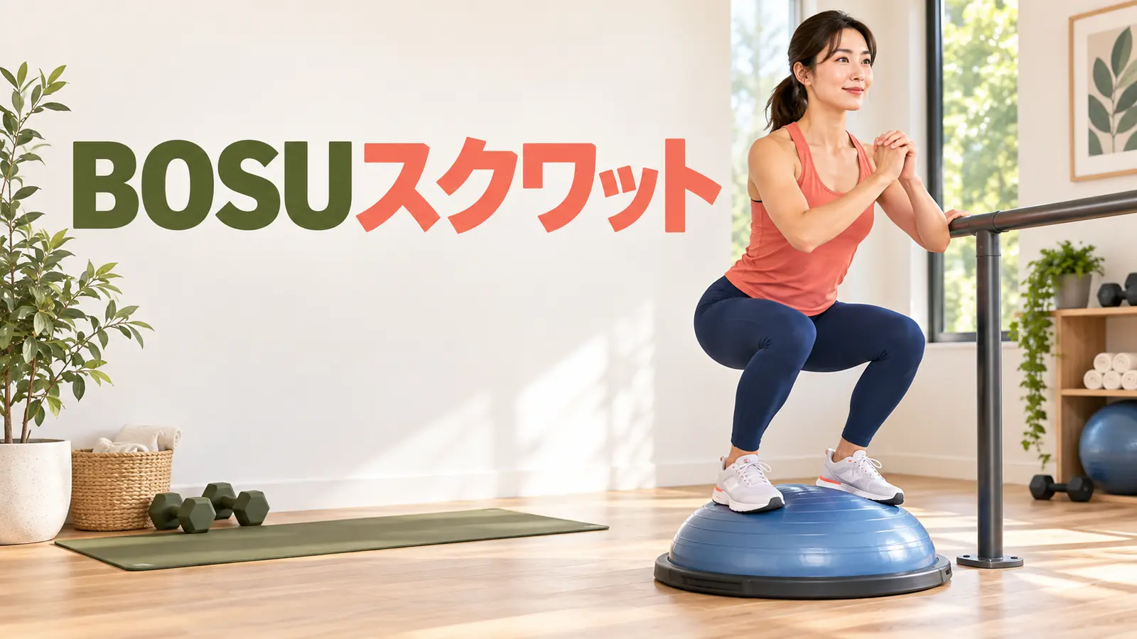 BOSUスクワットのやり方
