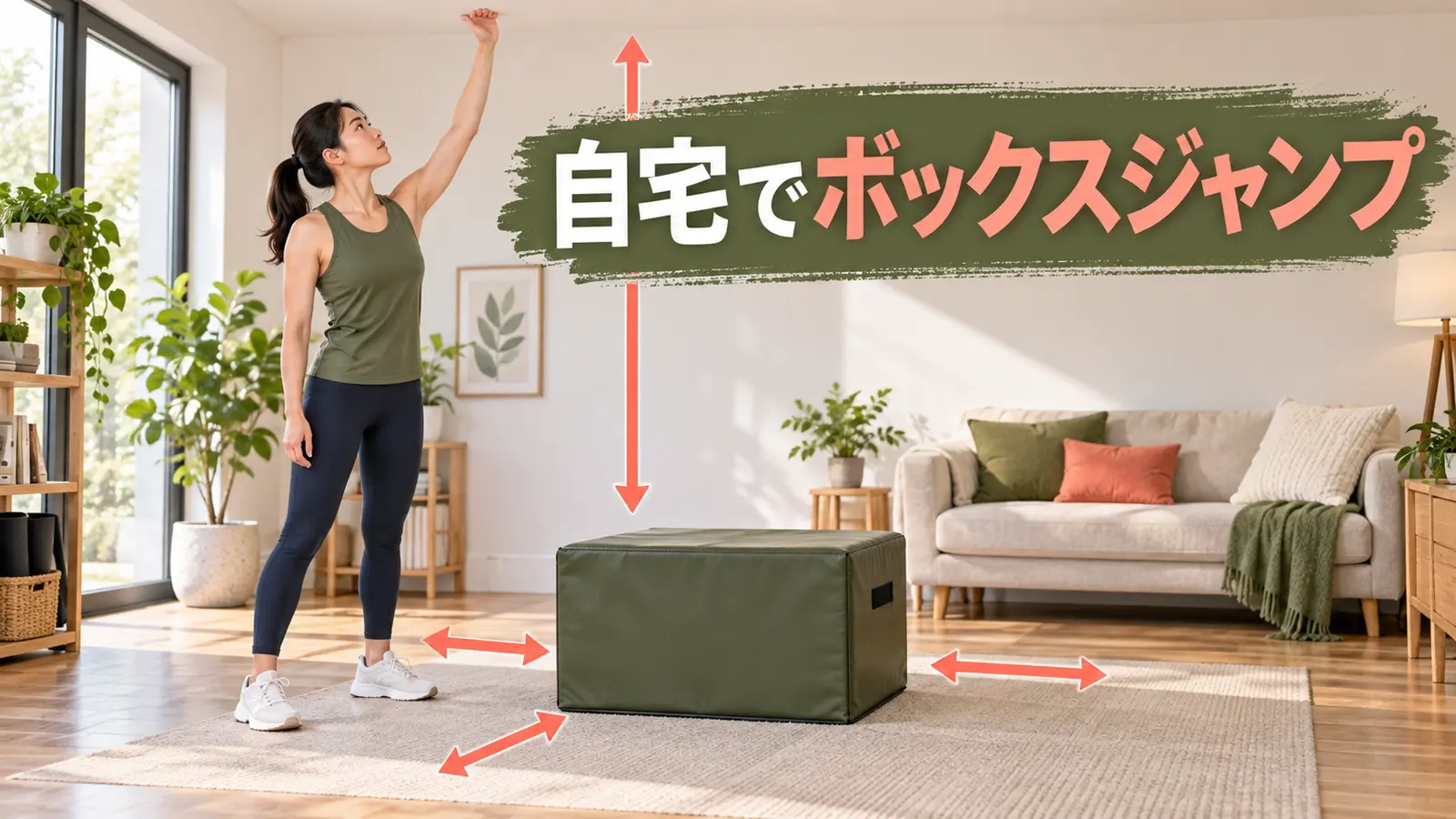 自宅の床と周囲を点検する様子