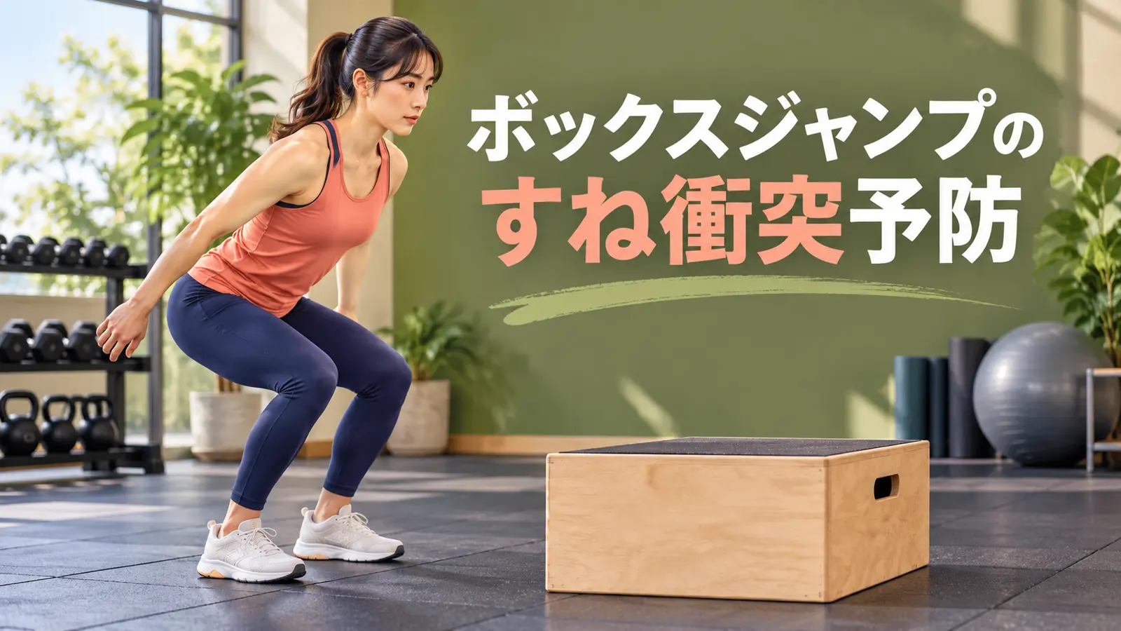 低いプライオボックスで距離と高さを確認する練習