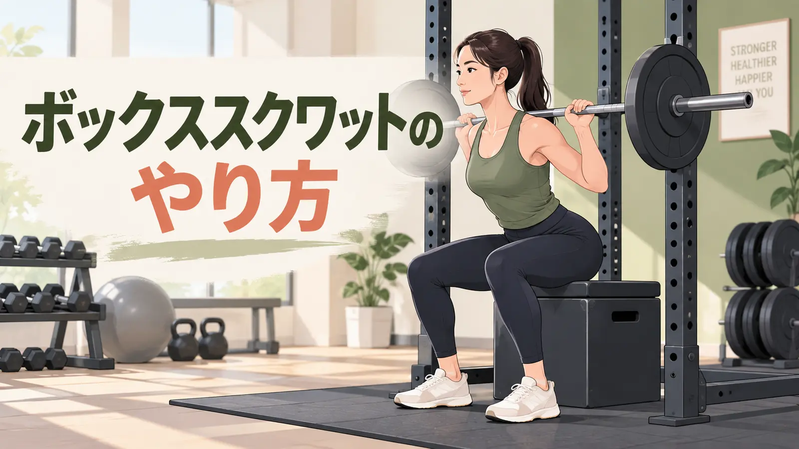 ボックススクワットのやり方を示すアイキャッチ
