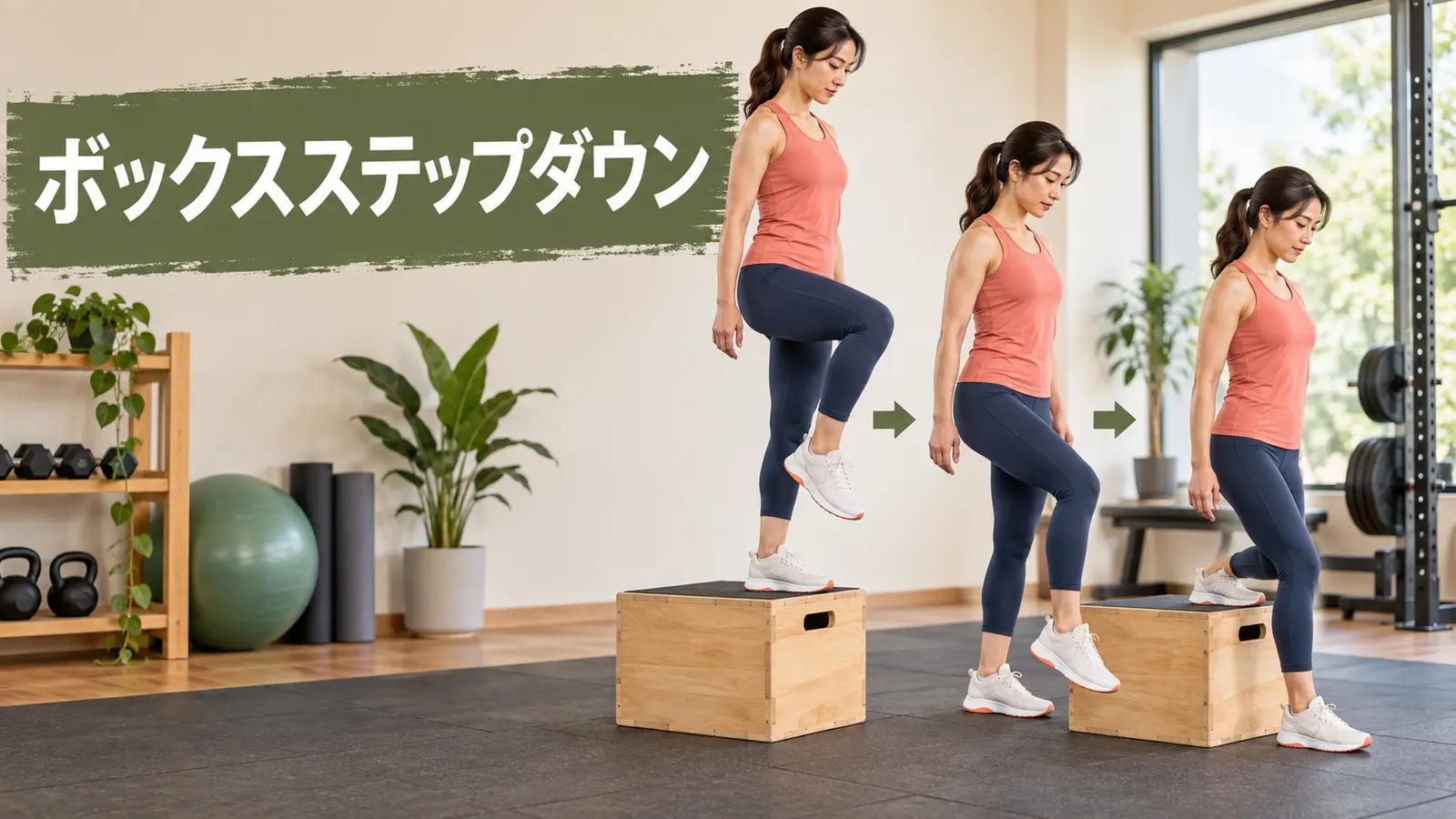 片脚で箱からゆっくり降りる様子