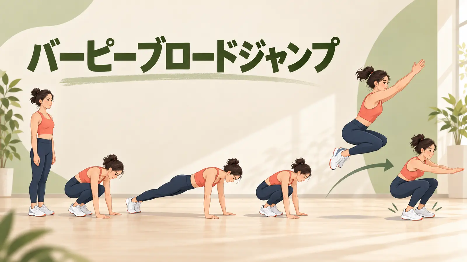 バーピーブロードジャンプの正しいフォーム