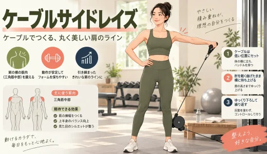 ケーブルサイドレイズのやり方｜滑車の高さ・重量と肩に効かせるフォーム