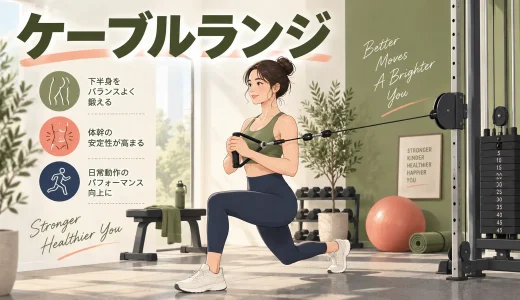 ケーブルランジのやり方｜滑車・歩幅と膝を安定させるフォーム