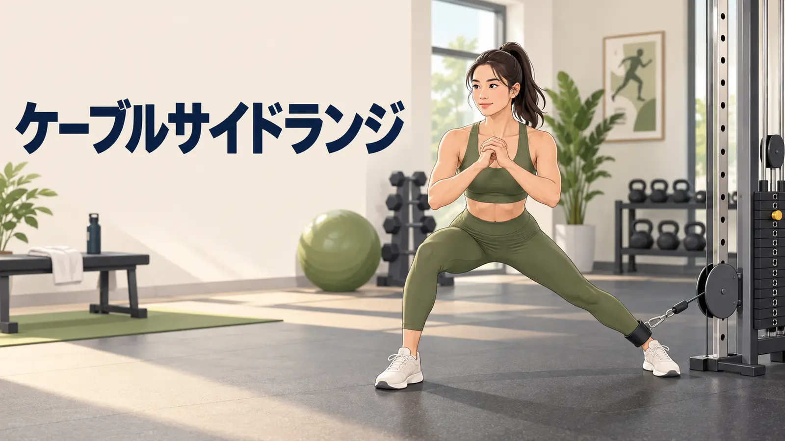 ケーブルサイドランジの使い方を示すアイキャッチイラスト
