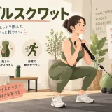 cable squatのフォームを示すイラスト