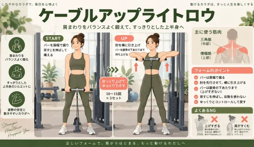 ケーブルアップライトロウのやり方｜グリップ幅・重量と肩を痛めない範囲