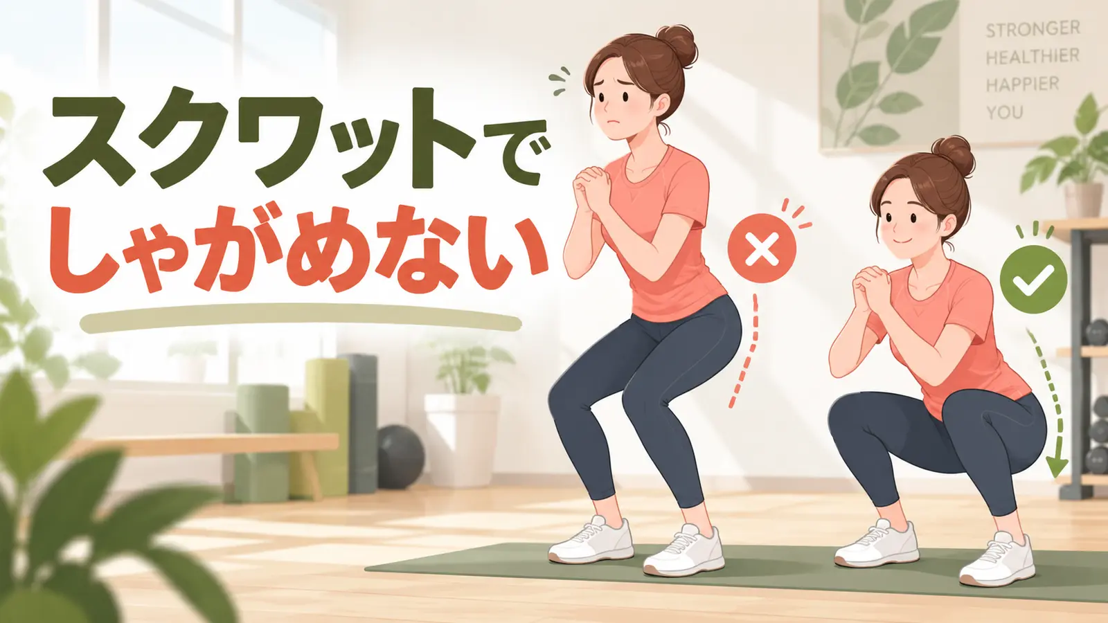 スクワットの深さを比較するアイキャッチ