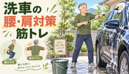 洗車で腰や肩が疲れる人の筋トレ｜中高年の姿勢・道具・休憩方法