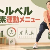 ケトルベル有酸素運動メニューの内容を表すアイキャッチイラスト