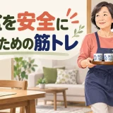 飲み物を載せたお盆を両手で運ぶ中高年