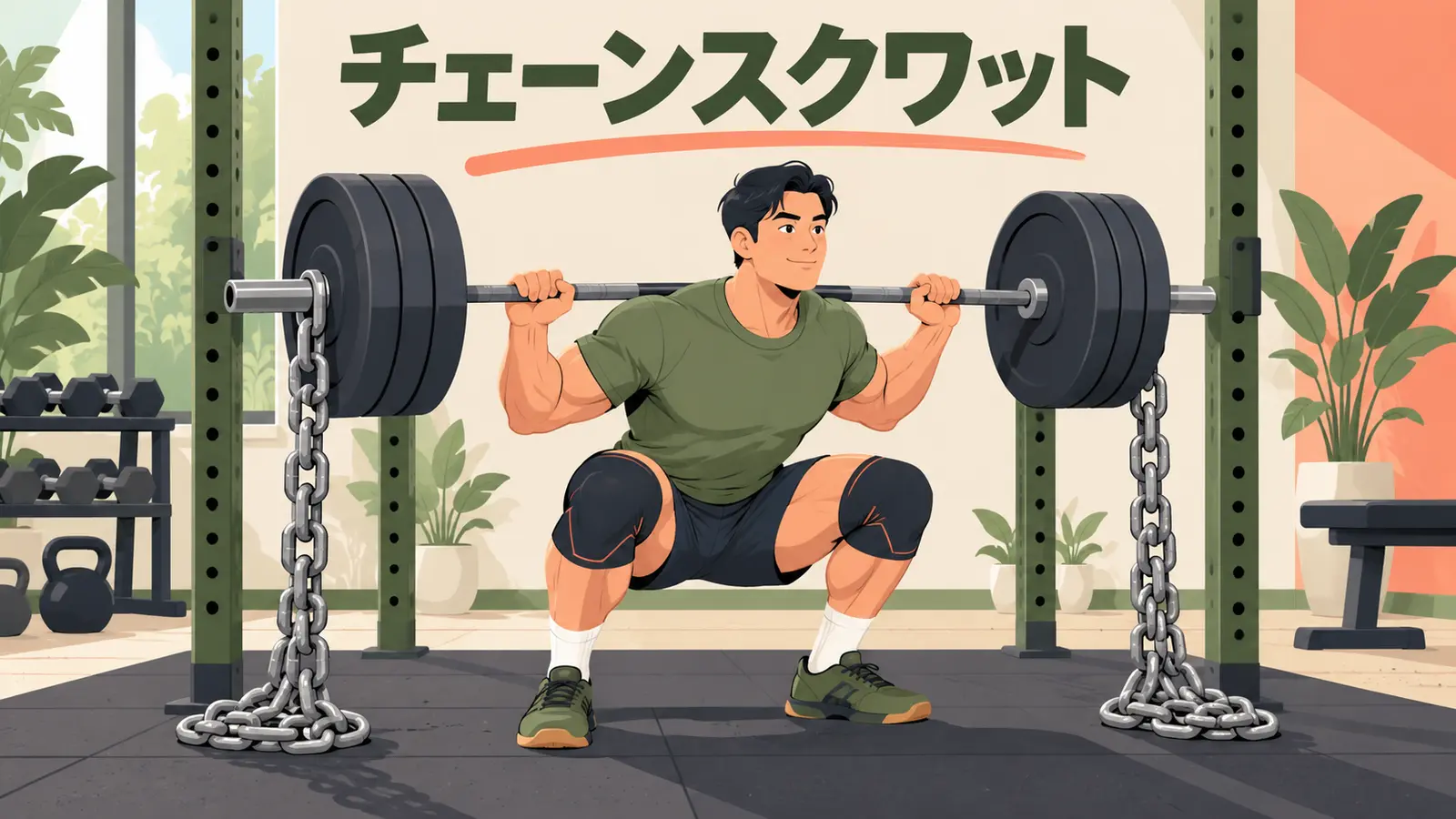 チェーンスクワットのやり方:鎖の重さ・設定と安全上の注意
