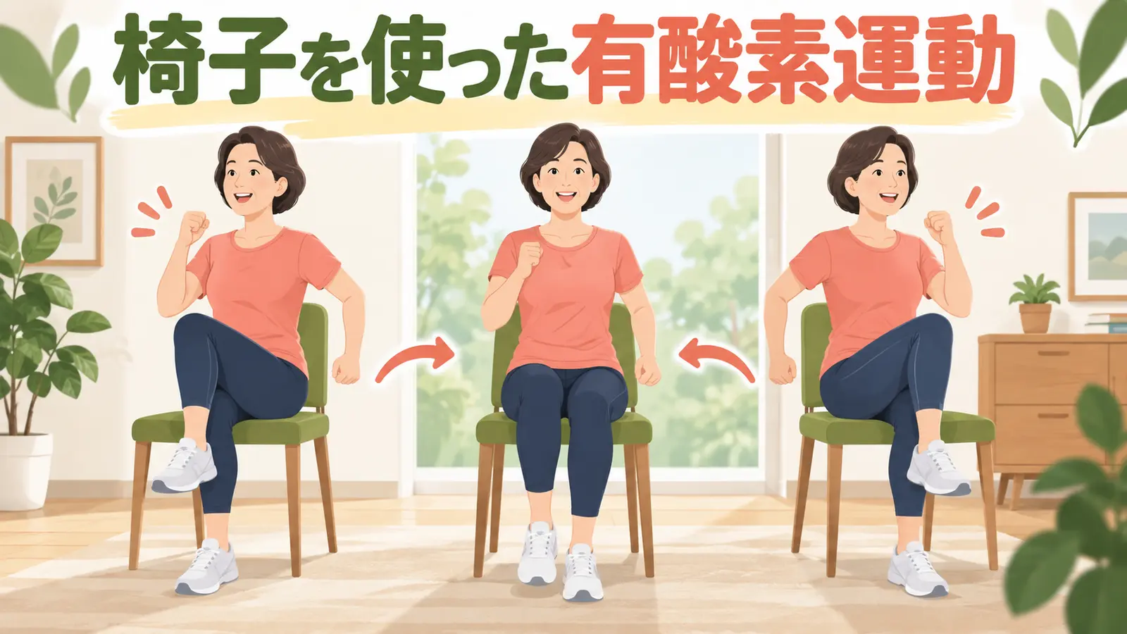椅子に座って行う有酸素運動のアイキャッチ