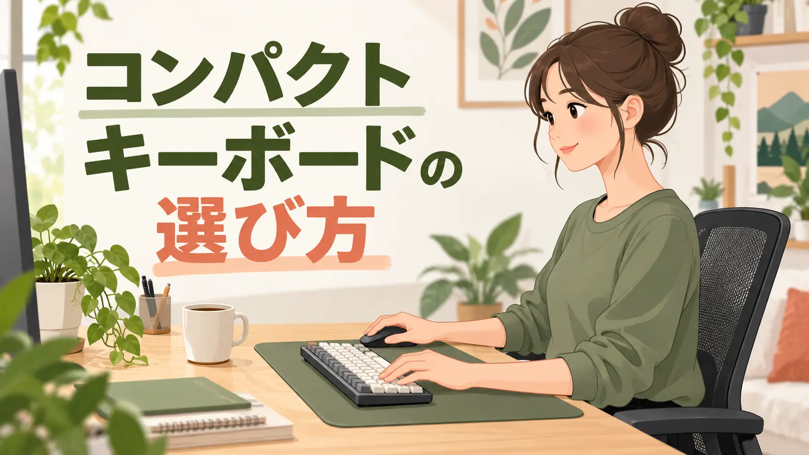 コンパクトキーボードの正しい配置を示すアイキャッチ